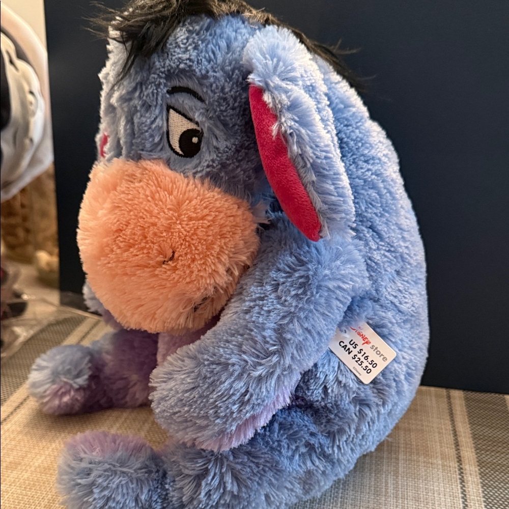 Disney Store Eeyore plush toy with a removable attached tail - Picture 2 of 7